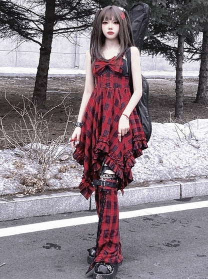 Scarlet JSK】withpuji original design Abi style punk lolita irregular skirt spring model