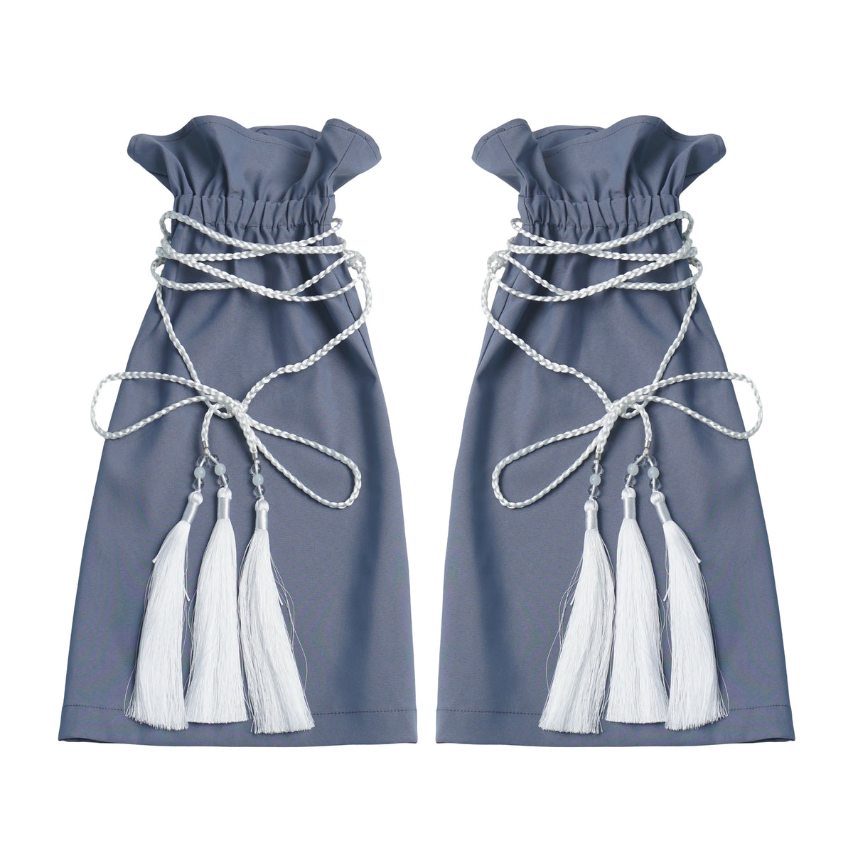 Blaues neues Set aus chinesisch inspiriertem, mehrlagigem asymmetrischem Hemd und langem Rock