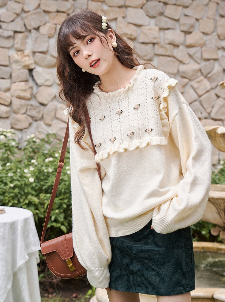 Retro Flower Milky Knit