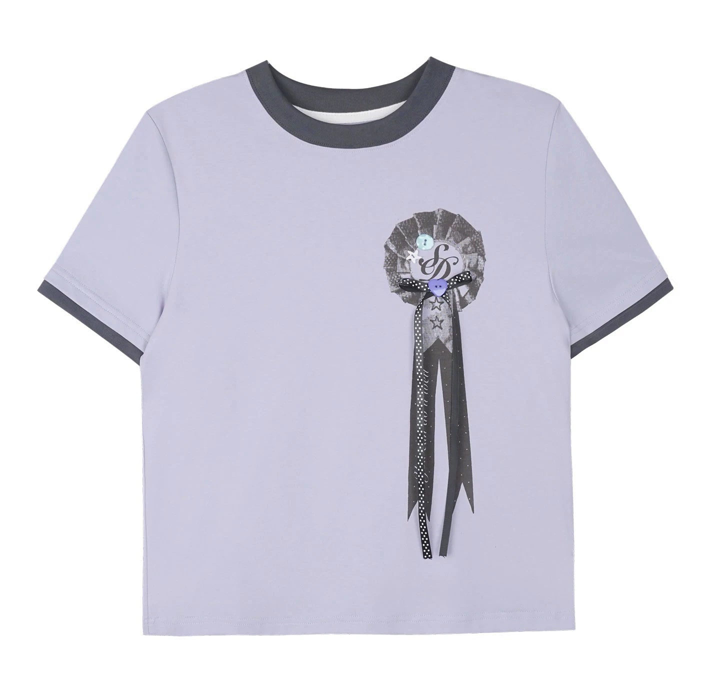 Purple Floral Ribbon Blouse