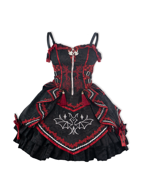 ダークバットJSKゴシックドレスダークパンサーロリータドレス