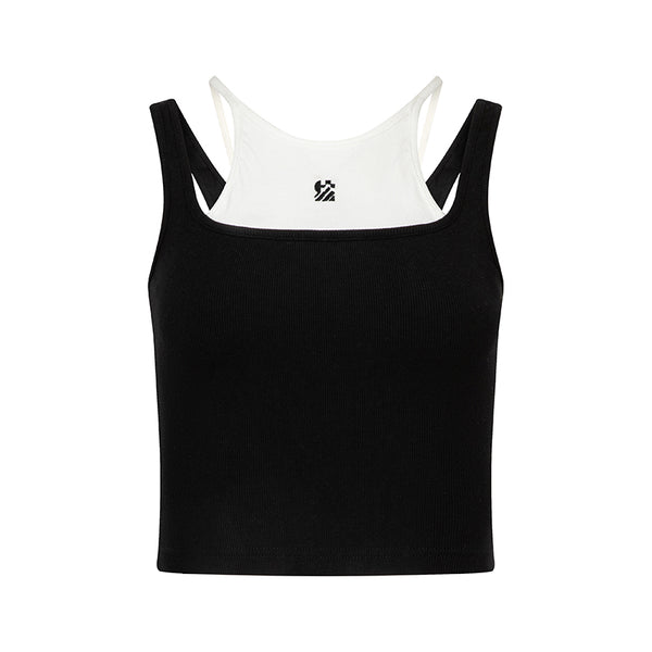 コントラストクロップトップス＋プリーツスカート