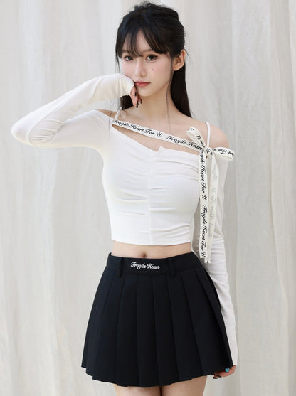 Logo Ribbon Strap Tight Tops