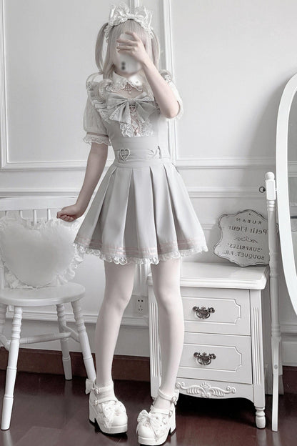 [Vorbestellartikel] Girly-Jirai-Kleid mit Perlen und Spitze