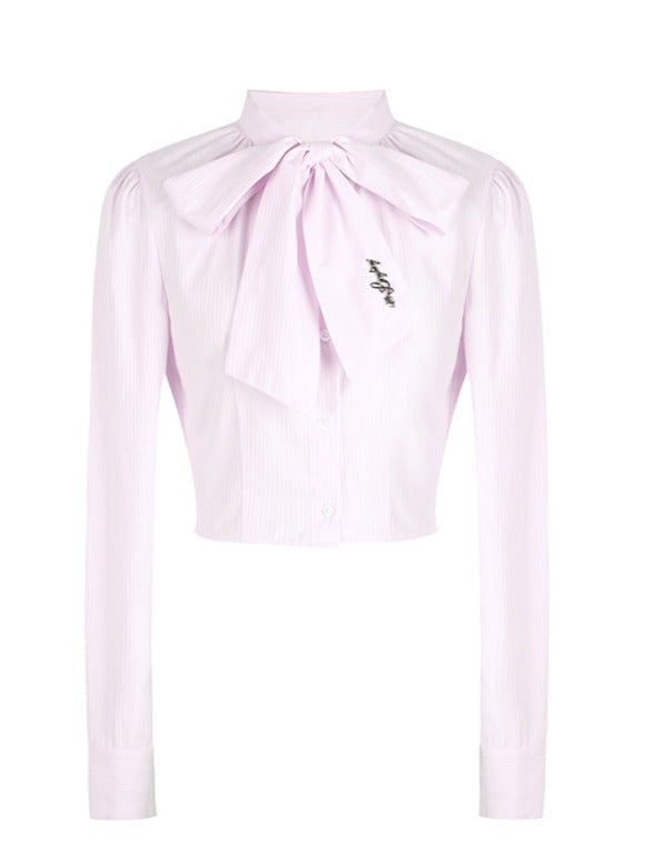 Big bow short shirt + long skirt + mini skirt