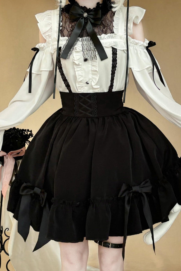 Gothic Lace Shirt + Lace Skirt
