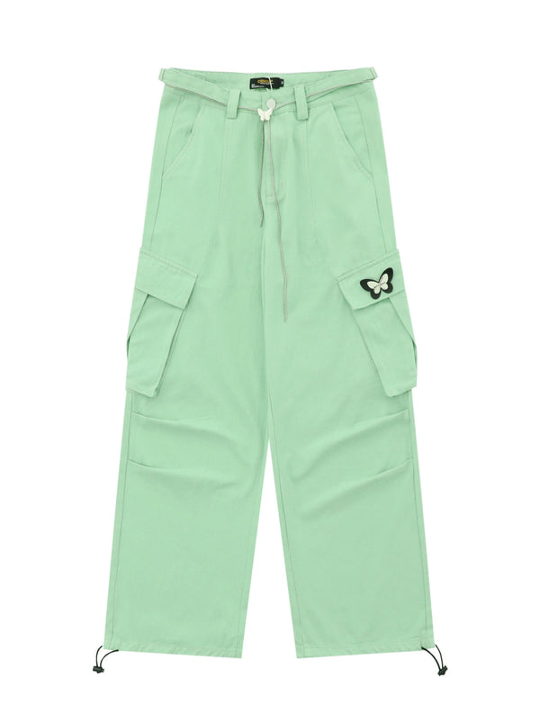 American Butterfly Chain Niche Design Casual Wide Leg Cargo Pants