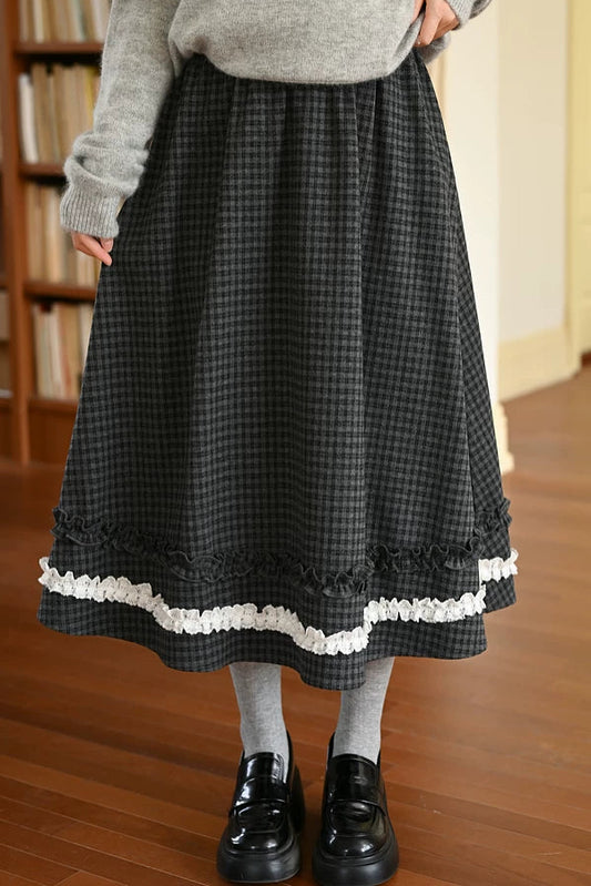 レースチェックAラインスカート