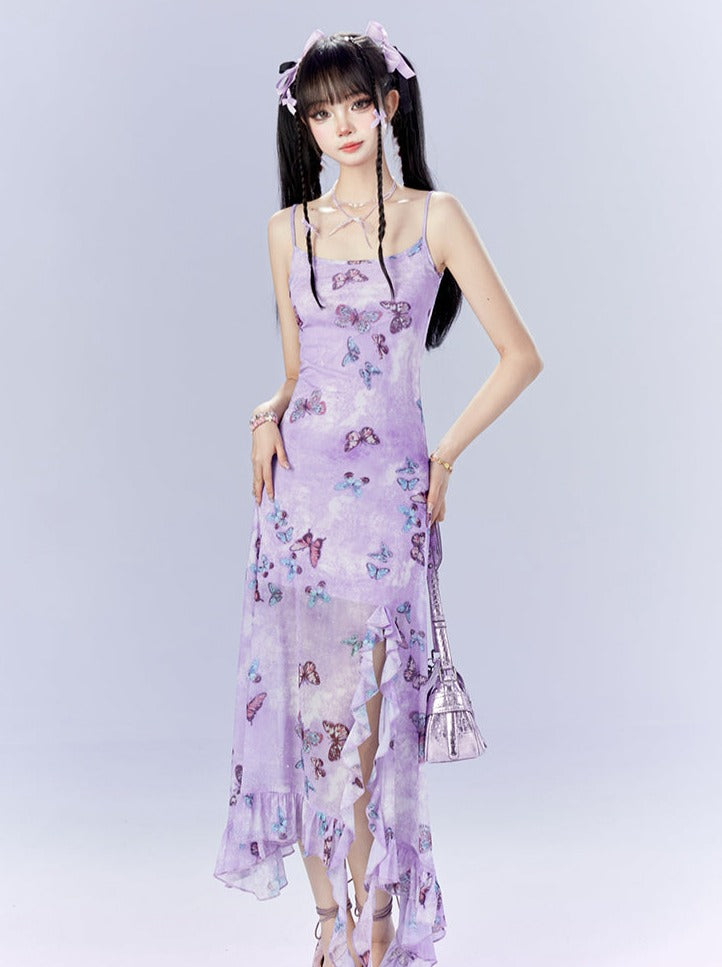 Robe camisole à papillon Purple Pop