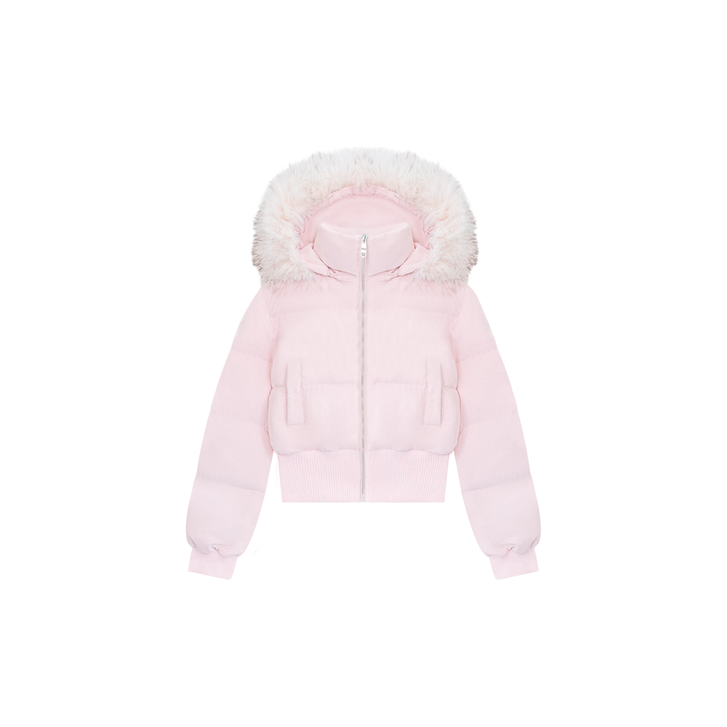 スノーベルベットフェザーフーデッドダウンジャケット