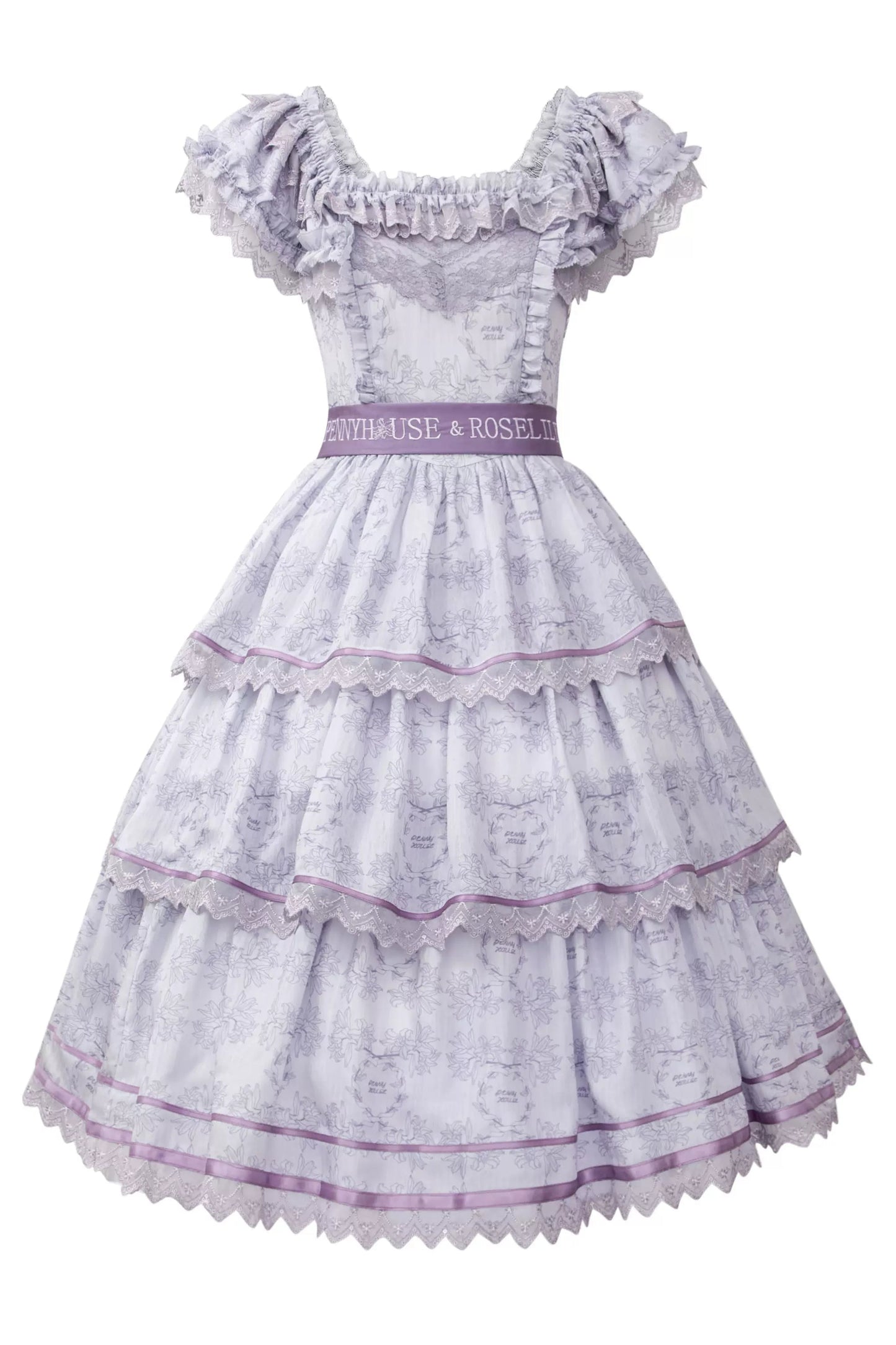 French Elegance Floral Lolita Dress + Badge + Headband + Headband