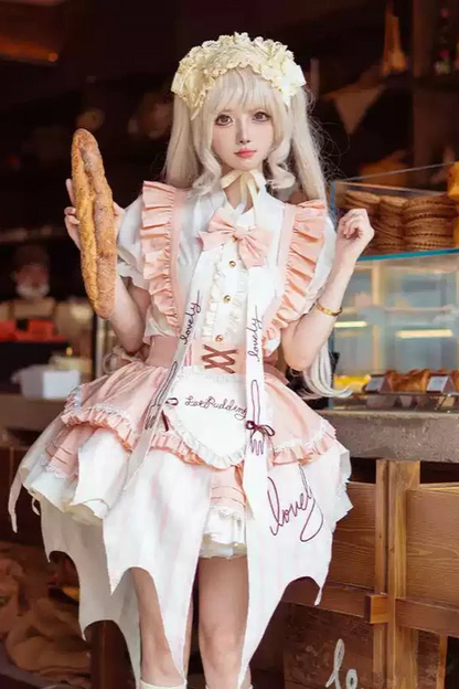 [Reservation product] Peach and mangoopinkute style suspender dress