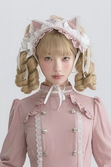 [Pre-order Deadline: April 25] Phantom Cat Series Cat Ear Hairband + Ribbon Veil Hat