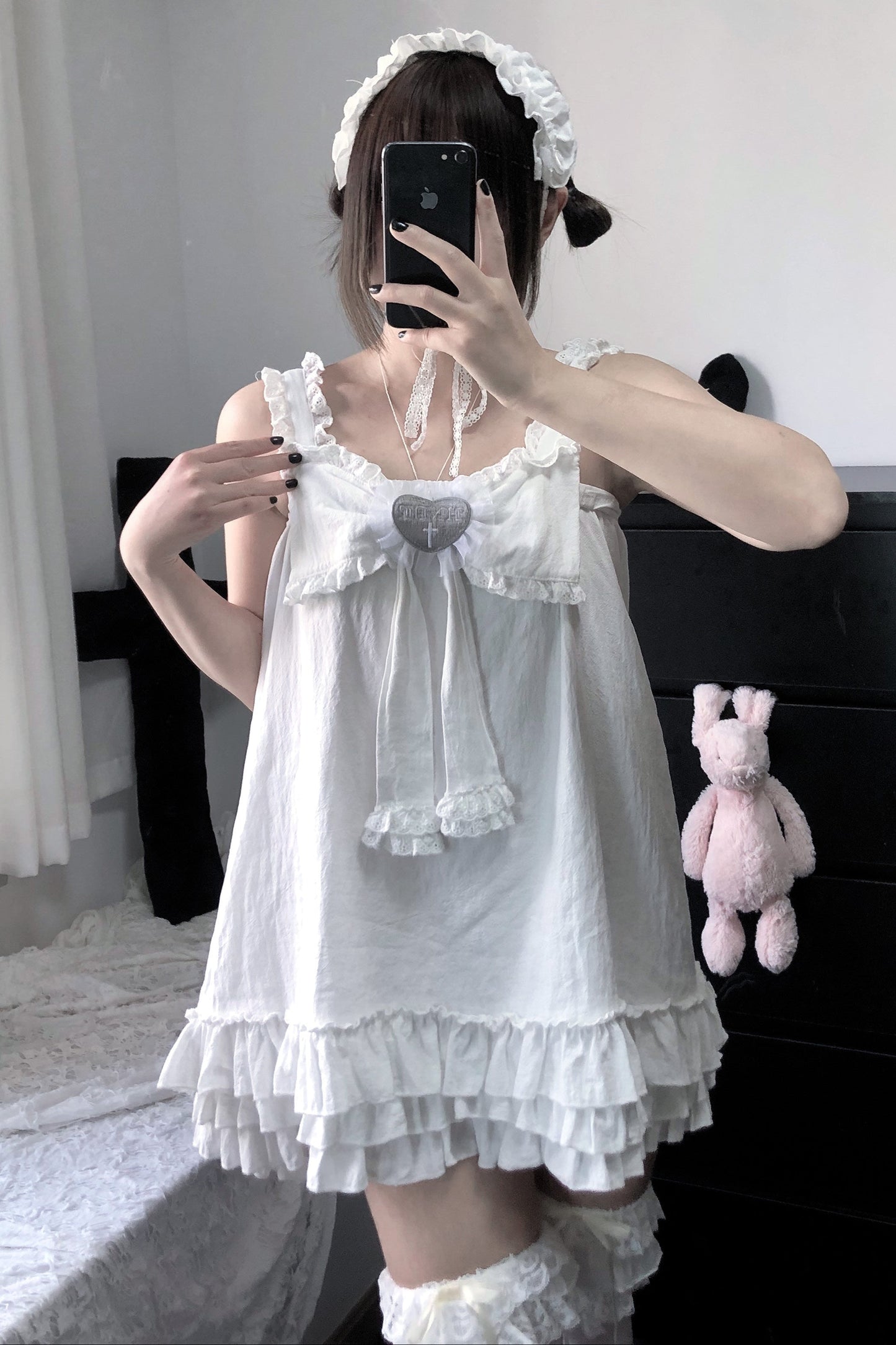 Vestido camisero de muñeca con corazón cruzado