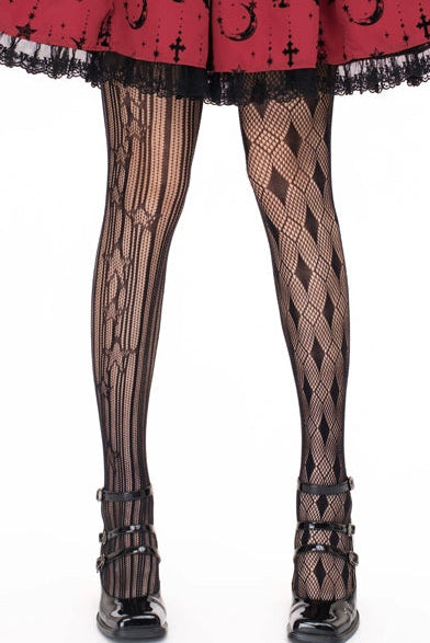 ゴシックアシンメトリカルメッシュストッキング