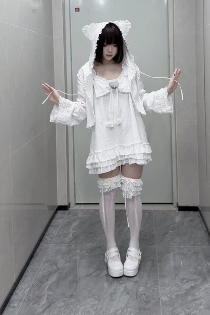 Vestido camisero de muñeca con corazón cruzado