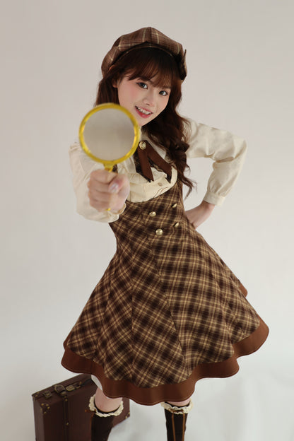 [Reservation Deadline February 3rd] Vintage Detective Series Lapel Cape + Suspender Dress + Ribbon Brooch