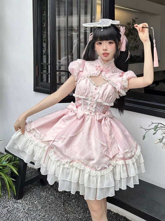 Flower Light Lolita Suspender Dress + Short Shawl