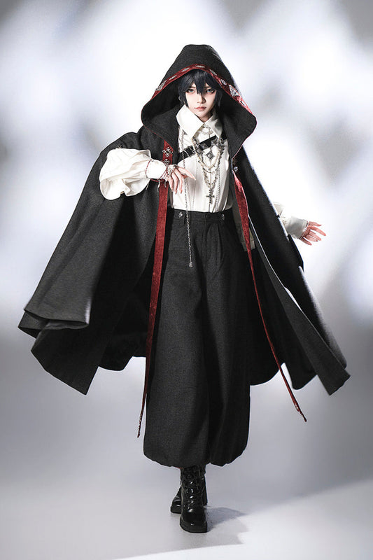 聖なる誓いレトロエレガントプリンスフーディーマント＋パンツ