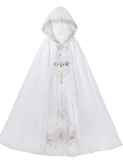 Märchenhaftes klassisches Lolita-Trägerkleid + Kapuzen-Cape