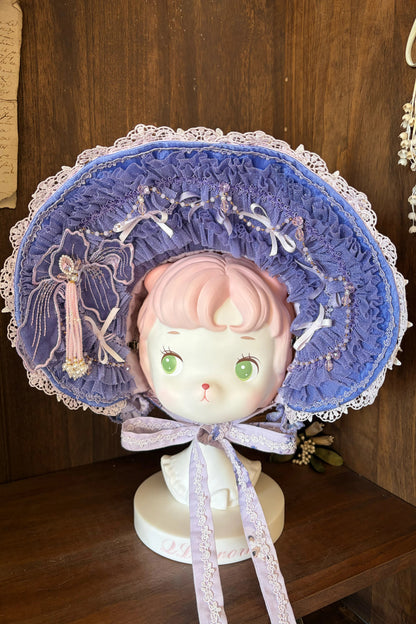【9月13日予約締切】Purple/Dark Purple Gothic Lolita Elegant Iris Dress Top & Bustier & Skirt Set 1/2+ Full Set