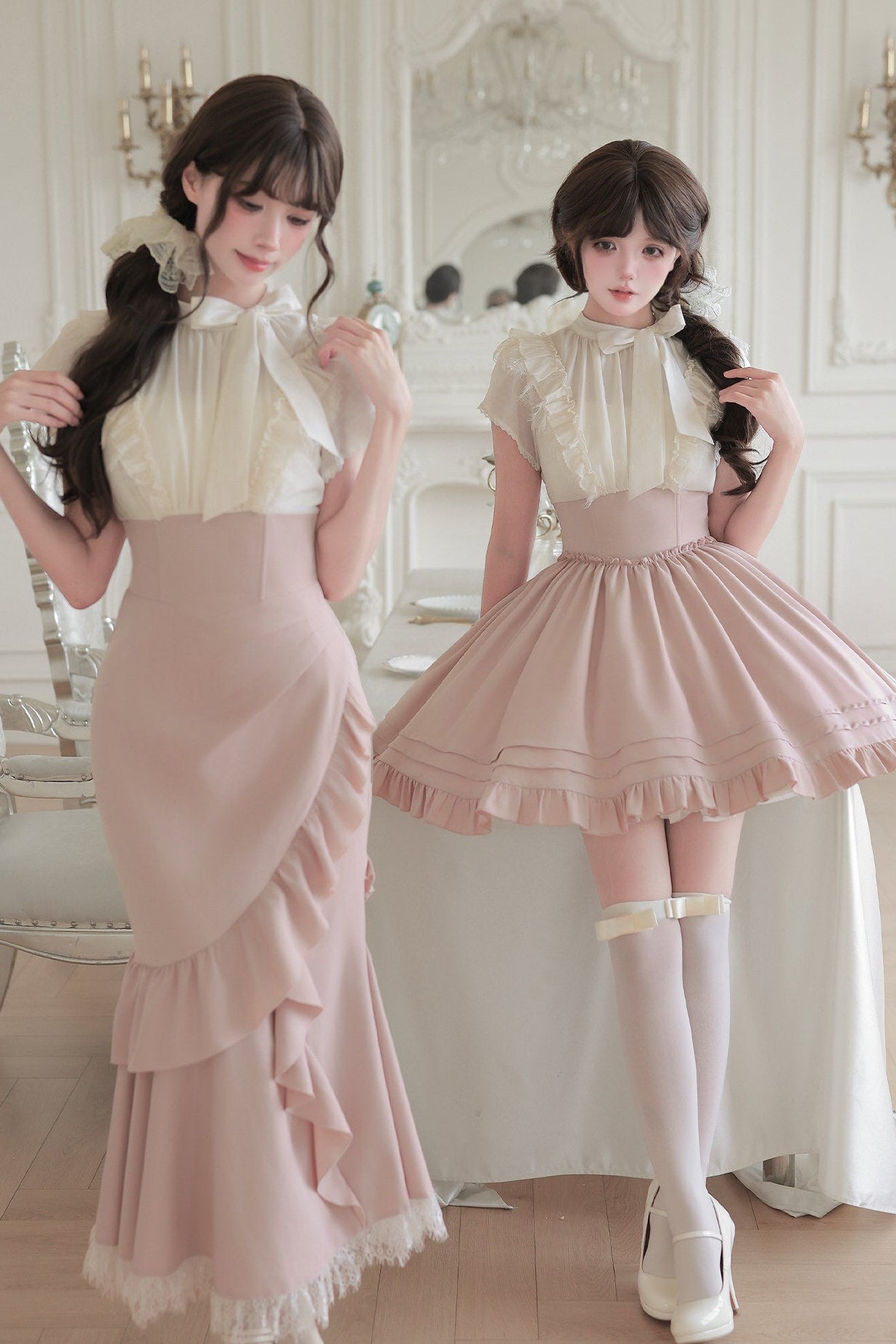 Blush Corset Ruffle Dress