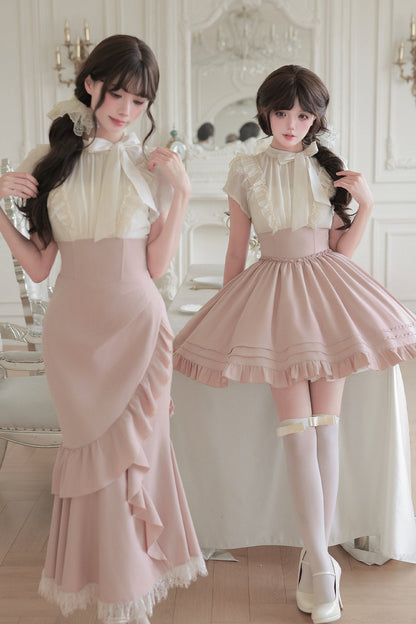 Blush Corset Ruffle Dress