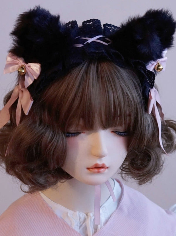 Black Pink Faux Fur Catsuit