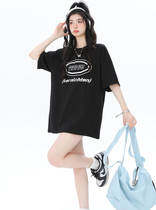 Letter Print Street Casual T-shirt 