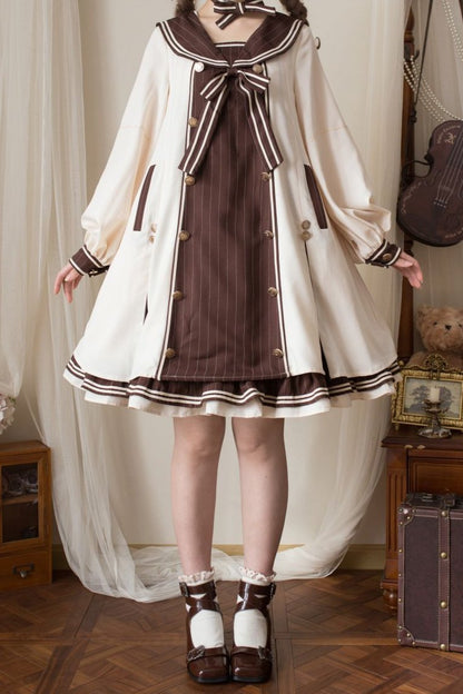 [October 18 reservation deadline] Sailor color A line layered dress