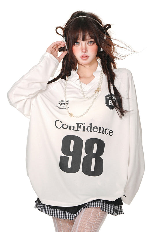 クールレトロウェーブスリミングジャージートップ