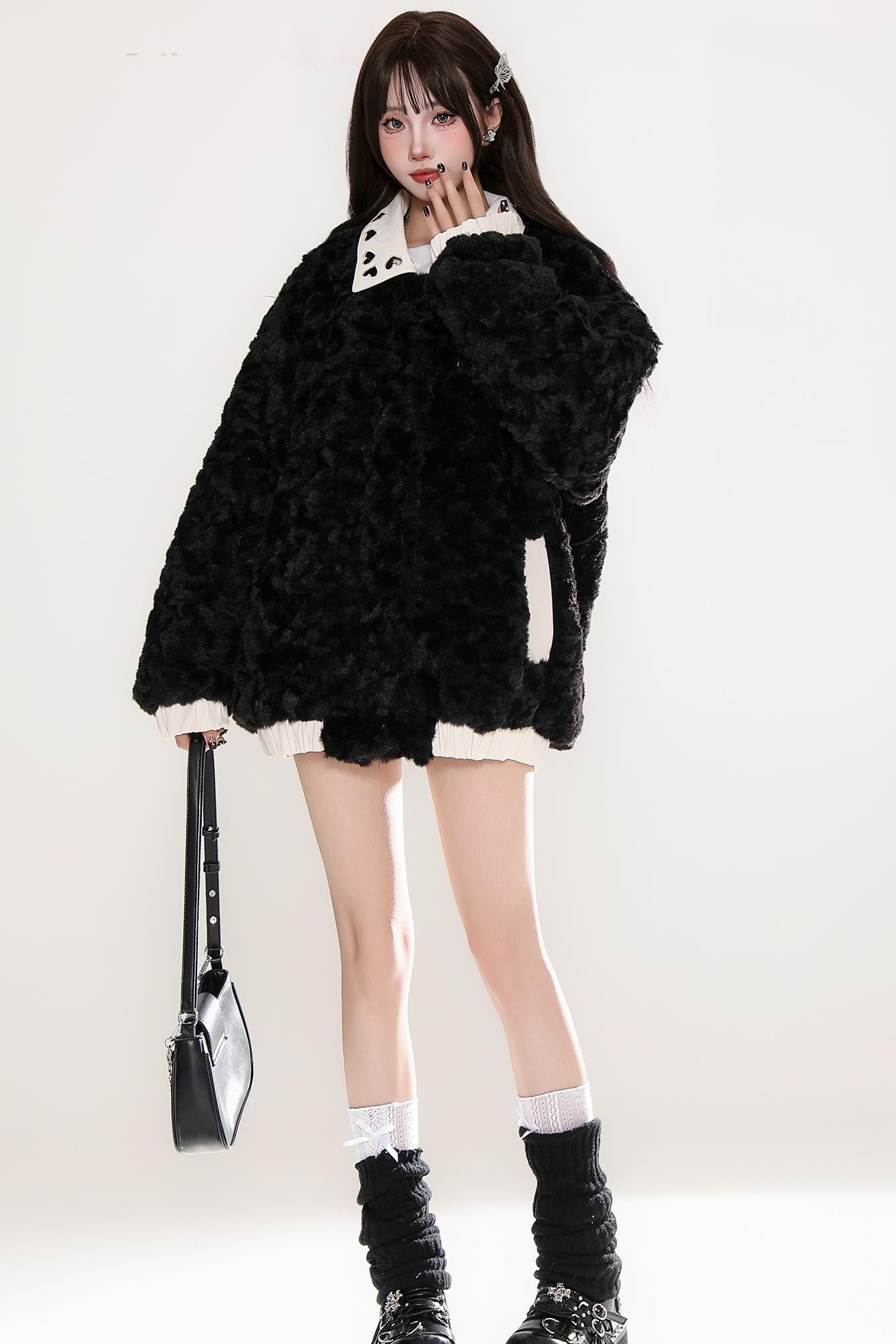 Padded plush wool warm jacket