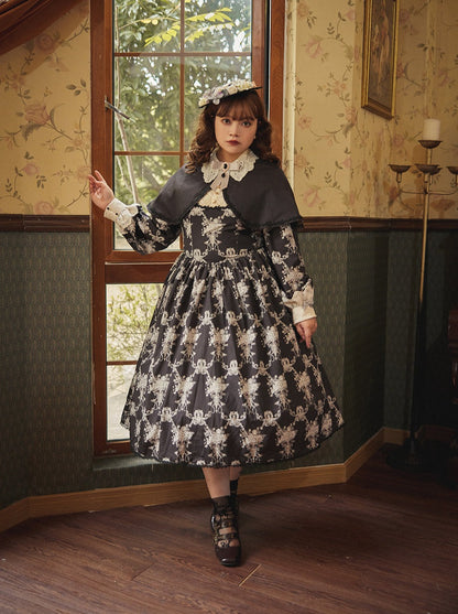 Antique Flower Wall Lolita Elegant Retro Cake Pendant Dress [Reserved Product]