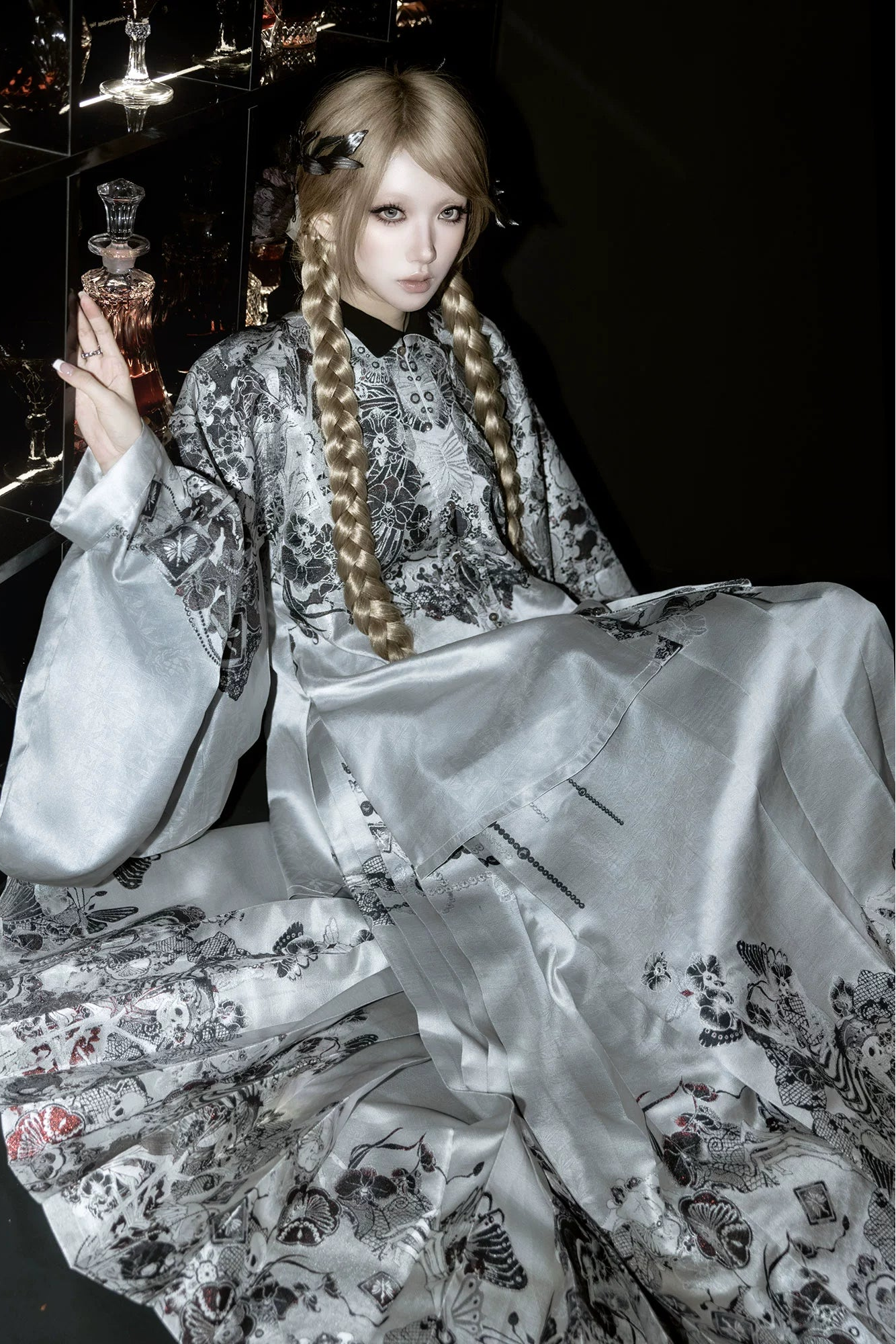 Gothic Skirt + Big Sleeve Jacket + Pleated Long Skirt