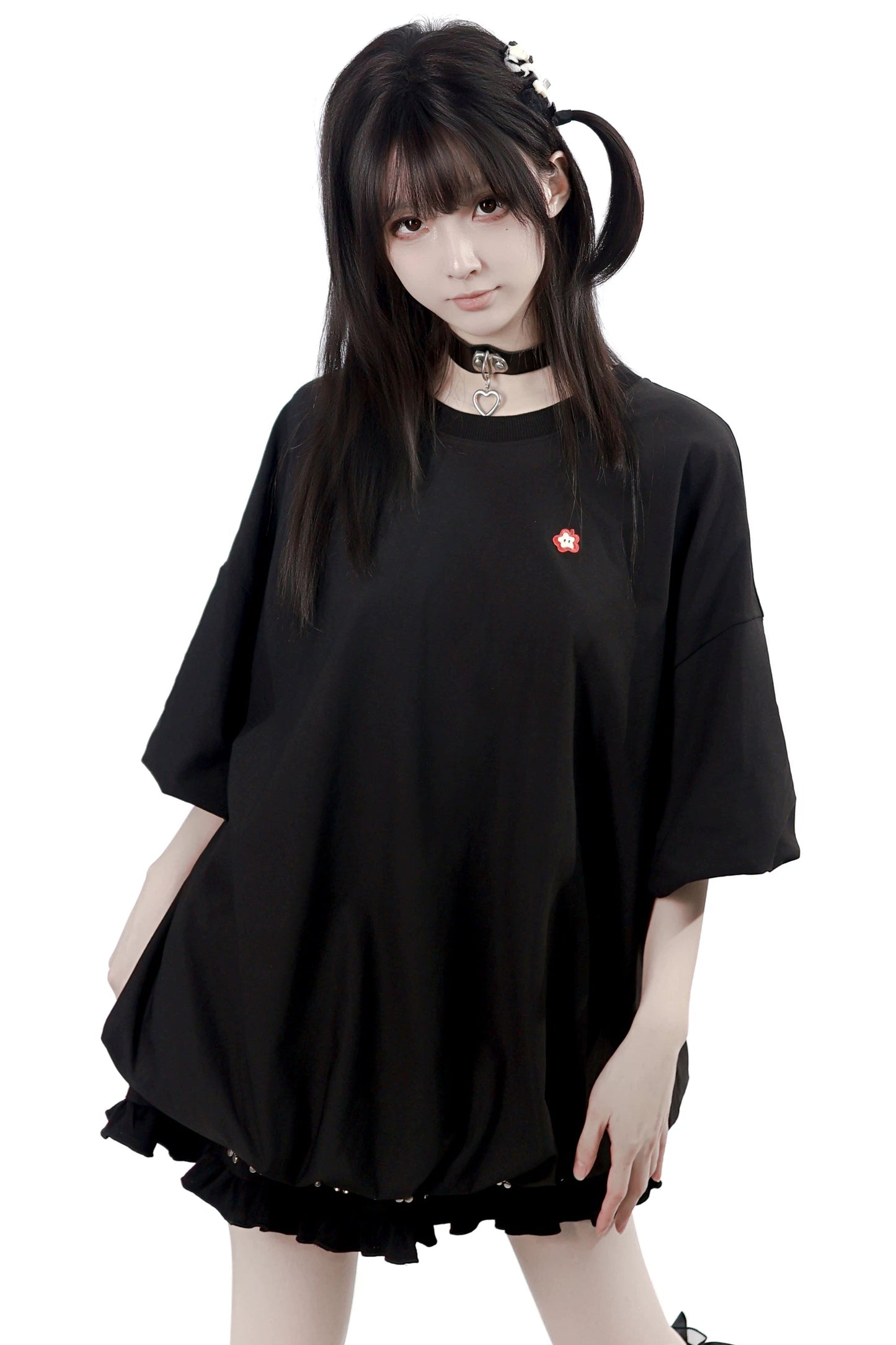 t-shirt oversize con logo mela