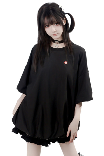t-shirt oversize con logo mela