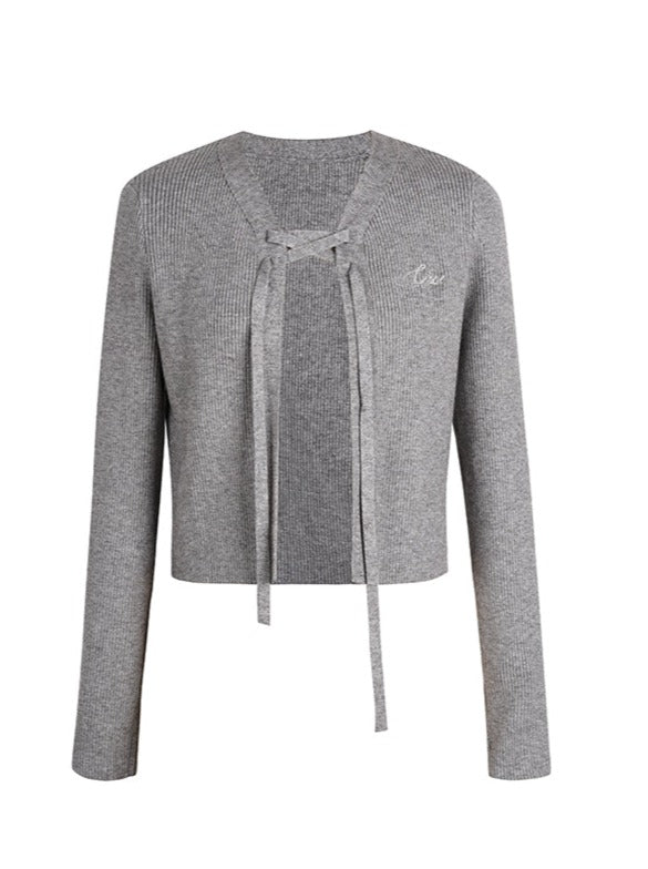 College Style Loose Pink Knit