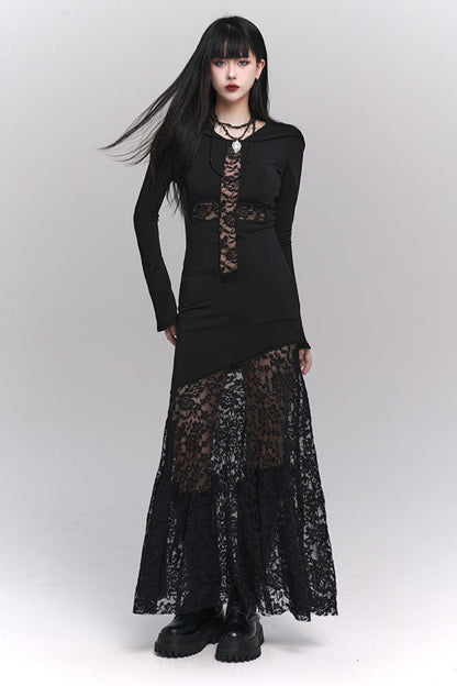 Lace Tight Mode Long Dress