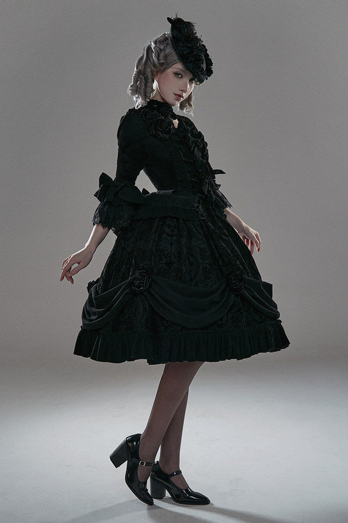【2月13日予約締切】ナイトフォールヴェルサイユゴシックダークゴージャスロリータドレスセットアップ＋アクセサリー