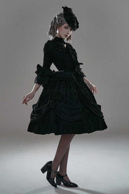 【2月13日予約締切】ナイトフォールヴェルサイユゴシックダークゴージャスロリータドレスセットアップ＋アクセサリー