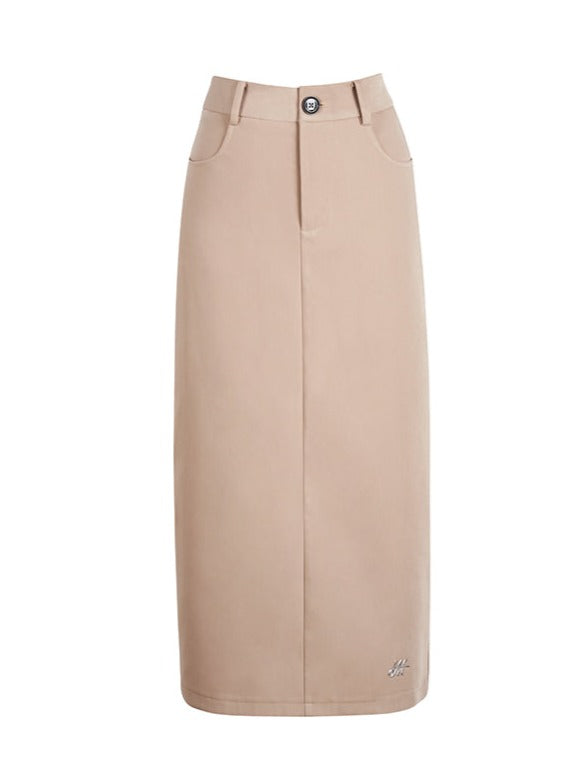 One Point Logo Tight Long Skirt