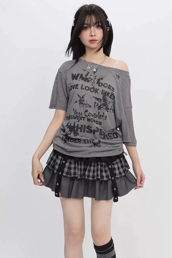 Graffiti Off-Shoulder Top