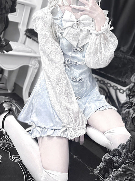 Lace Sleeve Flower Collar Chinese Dress Suit [Reserved Item].
