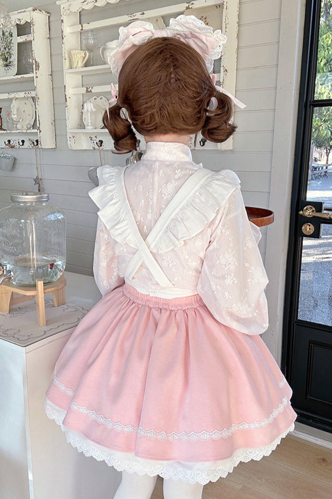 Cherry Maid Girly Top + Flared Skirt + Apron