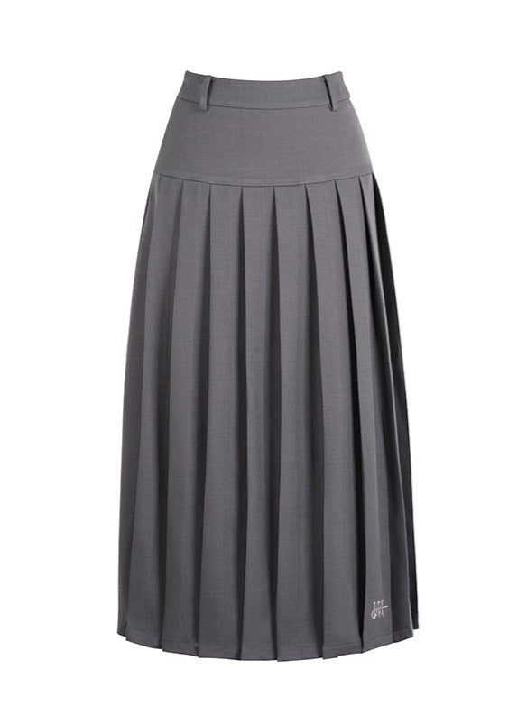 ノースリーブニットベスト＋プリーツスカート