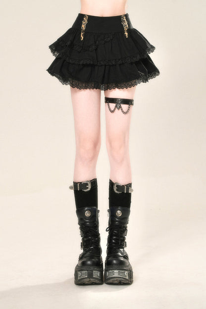 ブラックスワンレースミニスカート
