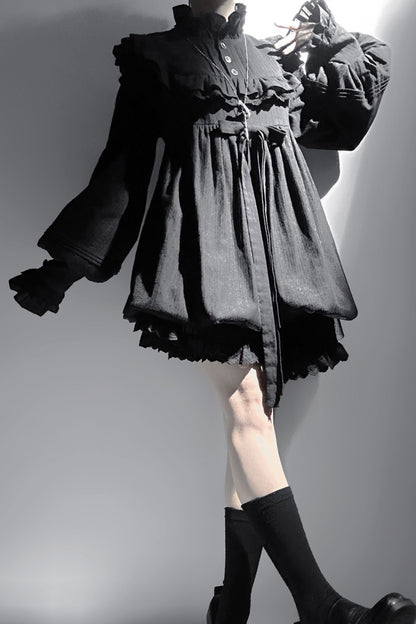 Sleep Night Black Jacquard Elegant Dress + Accessories