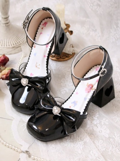 Ribbon Love Diamond Lolita High Heel Shoes