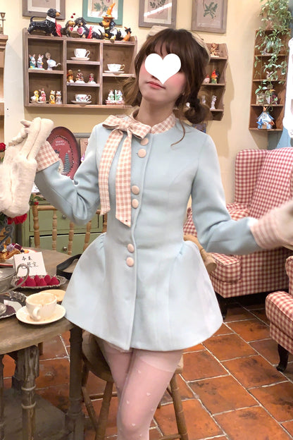 Retro Girly Ice Mint Blue Coat