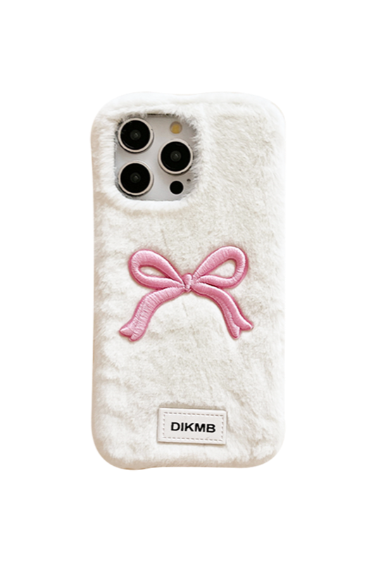 Sweet Ribbon Milky Fur iPhone Case